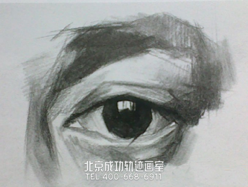 素描教程：男士眼睛素描写生图解教程5