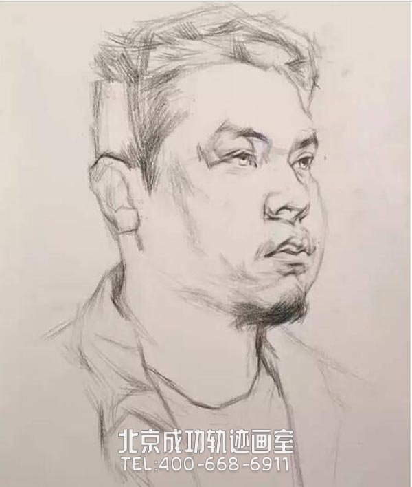 4分之3男青年素描头像怎么画