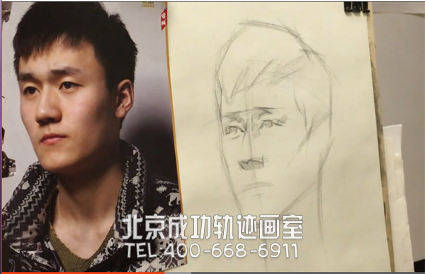 素描男青年头像解构