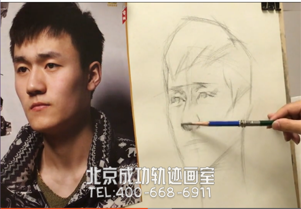 素描男青年头像解构