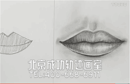素描入门：唇部素描的画法步骤视频教程